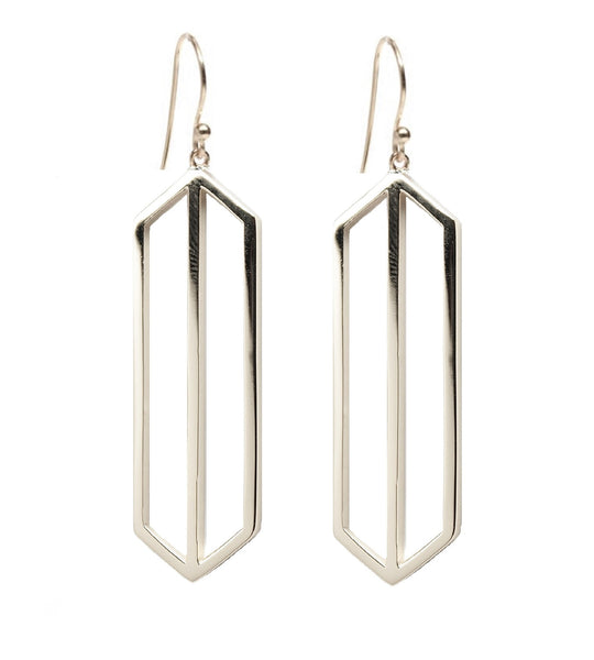Deco Drop Earrings - Silver
