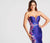 Ellie Wilde - EW118005 Plunging Sweetheart Floral Mikado Mermaid Gown In Purple and Floral