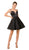 Nox Anabel - N670 Deep V-neck Embellished Pleated A-line Dress In Black