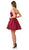 Nox Anabel - N670 Deep V-neck Embellished Pleated A-line Dress In Red