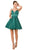 Nox Anabel - N670 Deep V-neck Embellished Pleated A-line Dress In Green