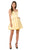 Nox Anabel - N670 Deep V-neck Embellished Pleated A-line Dress In Yellow