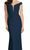 Dessy Collection - 3016N1 Plunge-Notched Off Shoulder Crepe Gown In Blue