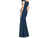 Dessy Collection - 3016N1 Plunge-Notched Off Shoulder Crepe Gown In Blue