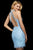 Sherri Hill - 53152 Lace Appliqued High Neck Short Dress In Blue