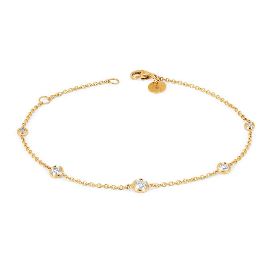 NEW! 5 Diamond Orbit Bezel Bracelet
