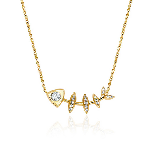 Diamond Fishbone Totem Necklace