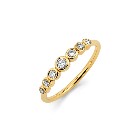7 Diamond Orbit Bezel Ring