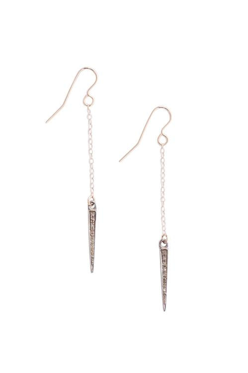 Pave Diamond Spike Earrings