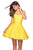 La Femme - 27334 Strapless Lace Sweetheart A-line Dress In Yellow
