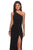 La Femme - 28135 Asymmetric Long Dress In Black