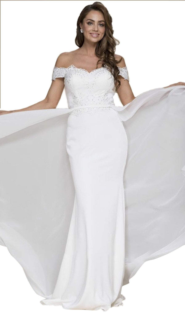 Embellished Off-Shoulder Sheath Dress