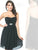 Milano Formals E1573 Strapless Sweetheart Neckline Pleated Chiffon Cocktail Dress in Black