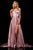 Sherri Hill - 52921 Halter Neck Satin A-line Dress with Slit In Pink