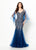 Montage by Mon Cheri - 219990W Embroidered Tulle Trumpet Dress In Blue and Gray
