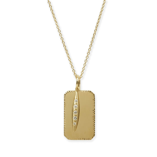 Dog Tag and Swet Pea Charm Necklace