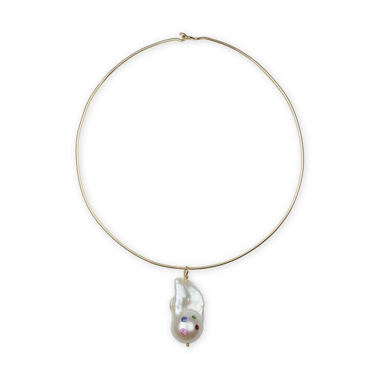 Harlequin Pearl Choker