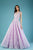 Gatti Nolli Couture - ED-4391 Illusion Neckline Lace Applique Ballgown In Purple