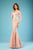 Gatti Nolli Couture - ED-4401 Off Shoulder Lace Applique Mermaid Gown In Pink and Orange