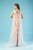 Gatti Nolli Couture - ED-4402 Sheer Cape Fitted Lace Appliqued Dress In Nude and Orange