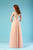 Gatti Nolli Couture - ED-4403 Halter V Neck Floral Ornate A-Line Gown In Neutral and Orange