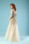 Gatti Nolli Couture - ED-4404 Peacock Feather Embroidery Mermaid Gown In Gold