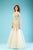 Gatti Nolli Couture - ED-4404 Peacock Feather Embroidery Mermaid Gown In Gold