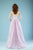 Gatti Nolli Couture - ED-4415 Floral Applique V-neck A-line Dress In Purple