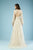 Gatti Nolli Couture - ED-4422 Applique Plunging V-neck A-line Dress In Gold