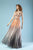 Gatti Nolli Couture - ED-4445 Floral Rendered Ombre Long Gown In Pink and Gray