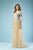 Gatti Nolli Couture - ED-4446 Off Shoulder Floral Appliqued Long Gown In Neutral