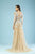 Gatti Nolli Couture - ED-4447 Vibrant Floral Cascade Translucent Gown In Neutral