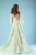 Gatti Nolli Couture - ED-4457 Foliage Motif Embroidered Lace Gown In Green