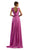 Gatti Nolli Couture - ED-4549 Knotted V-Neck Dress with Slit In Pink