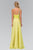 Elizabeth K - GL1083 One Shoulder Jewel Embellished Chiffon Gown In Yellow