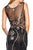 Elizabeth K - GL2149 Illusion Jewel Swirl Motif Embroidered Gown In Black