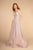 Elizabeth K - GL2506 Deep V-neck Glitter Crepe A-line Dress In Pink