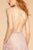 Elizabeth K - GL2506 Deep V-neck Glitter Crepe A-line Dress In Pink