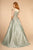 Elizabeth K - GL2540 Floral Embroidered Deep V-neck Ballgown In Green