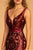 Elizabeth K - GL2551 Beaded and Sequin Applique Nude Illusion Gown In Red