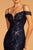 Elizabeth K - GL2552 Tulle Sequin Off Shoulder Mermaid Long Dress In Blue