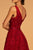 Elizabeth K - GL2566 Lace Deep V-neck A-line Dress In Red