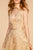 Elizabeth K - GL2566 Lace Deep V-neck A-line Dress In Neutral
