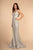 Elizabeth K - GL2578 Glitter Sweetheart Trumpet Dress In Silver