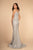 Elizabeth K - GL2578 Glitter Sweetheart Trumpet Dress In Silver
