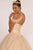 Elizabeth K - GL2602 Embroidered Halter Ballgown In Neutral