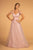 Elizabeth K - GL2610 Cold Shoulder Sweetheart Neck Tulle A-Line Gown In Neutral and Purple