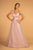 Elizabeth K - GL2610 Cold Shoulder Sweetheart Neck Tulle A-Line Gown In Neutral and Purple
