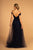 Elizabeth K - GL2610 Cold Shoulder Sweetheart Neck Tulle A-Line Gown In Blue