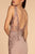 Elizabeth K - GL2614 Lace Deep V-neck Jersey Sheath Dress In Neutral